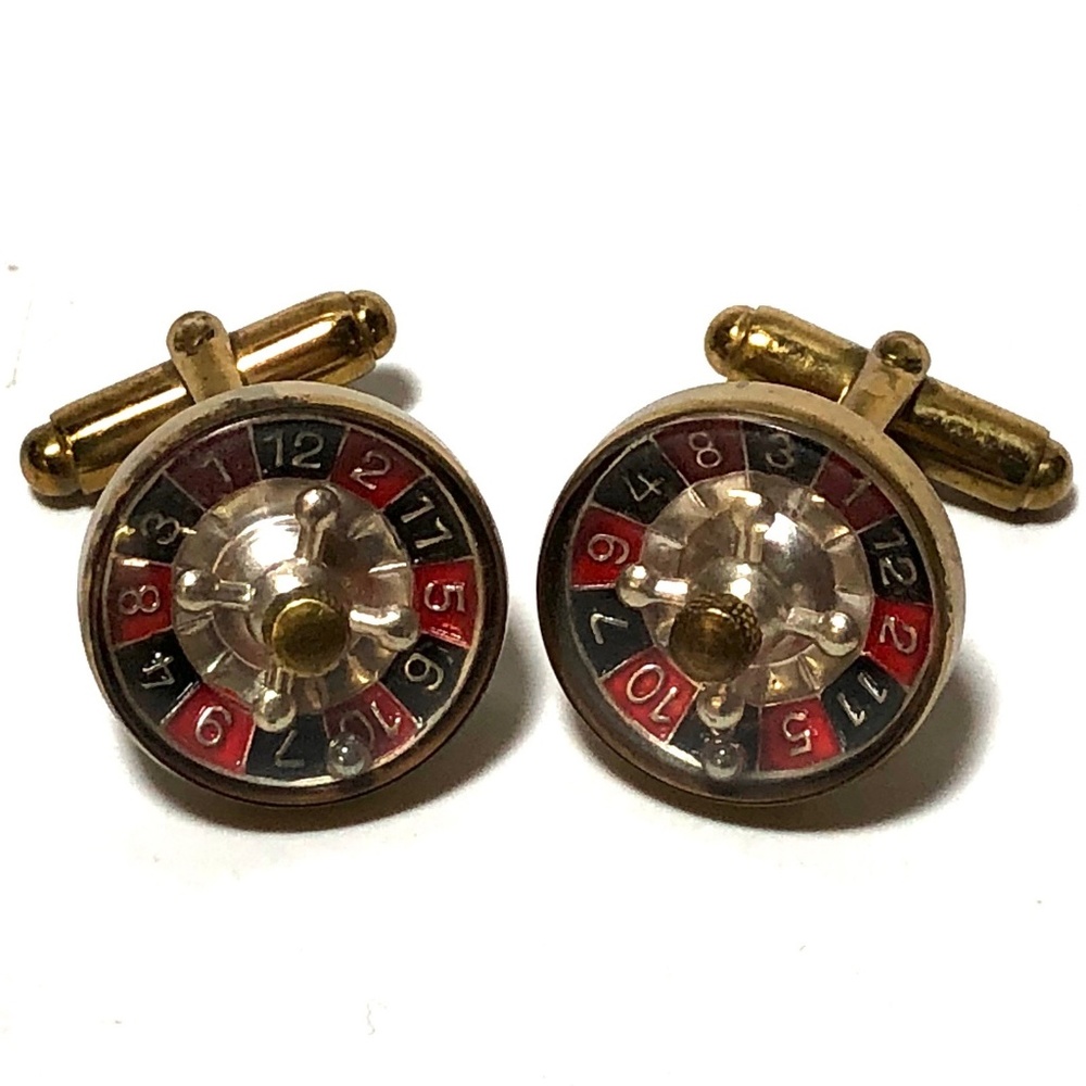 Vintage Austria Roulette Wheel Las Vegas Cufflinks